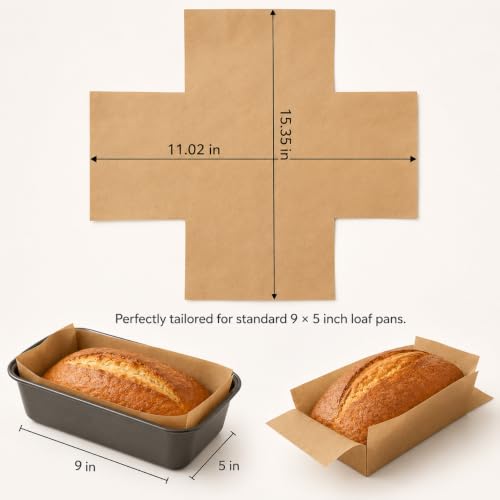 220 Pcs Parchment Loaf Pan Liners, Fits 9 x 5 Inch Pans, Natural - size: Standard 9 x 5 Inch – 220 Sheets