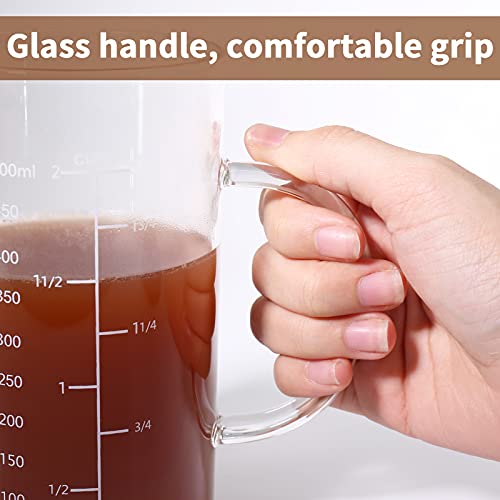 Newness Glass Measuring Cup with Handle,1000 ML (32 Oz, 4 Cup) - color: White Measuring Scale, size: 1000 ML (4 Cup)