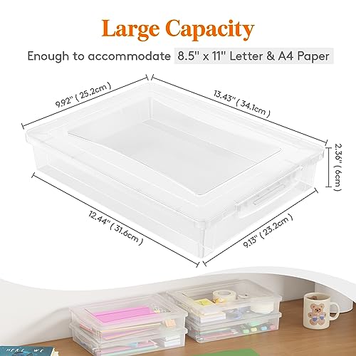 Lifewit 5 Qt Clear Storage Bins with Lids, 4 Pcs