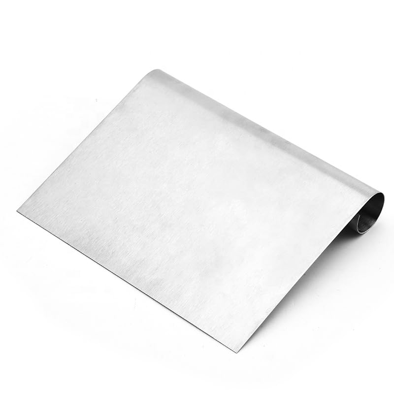 Stainless Steel Dough Scraper, Multi-Purpose Pastry Bench Tool with Measurement Guide