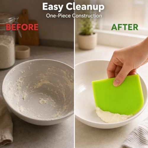 Plastic Flexible Cake Scraper, Non-Slip Baking Tool (Green) - color: Green