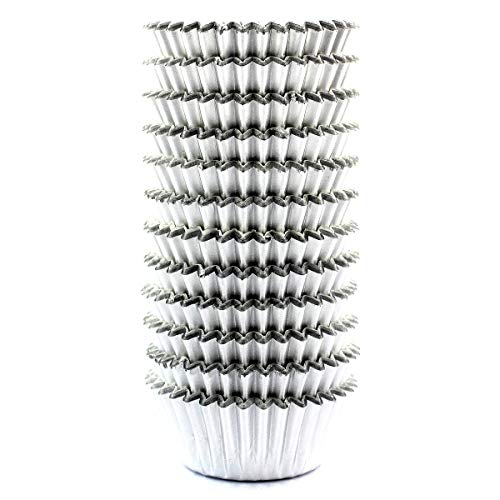 300 Pcs Mini Foil Cupcake Liners Muffin Paper Baking Cups, Silver - color: Silver