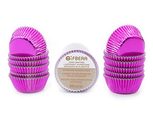 Gifbera Hot Pink Foil Mini Cupcake Liners Baking Cups, 300-Count - color: Hot Pink