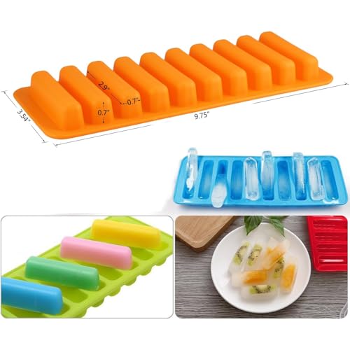10 Cavity Long Stick Silicone Candy Chocolate Molds Set Of 4