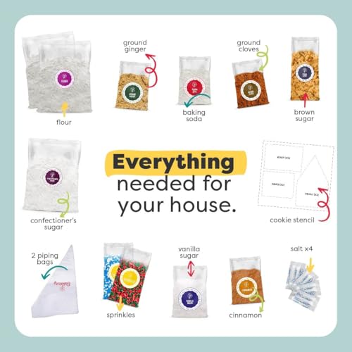 Baketivity Holiday Gingerbread House Baking Kit with Kids Cookbook - color: Gingerbread Cookbook