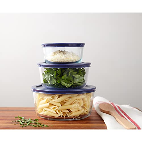 Pyrex Simply Store (3-Pack) Glass Food Storage Containers Set (2, 4, 7 Cup)