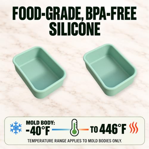 Silicone Soap Molds with Lids, 2 Pack, 8.5 fl oz Each, Sage Green - color: Sage Green
