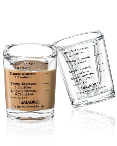 Shot Glass Measuring Cup Set, 2 Pack 2 Oz Square Espresso Glasses (Black) - color: 2 Pack-Square Black
