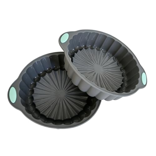 6.5 Inch Charlotte Cake Pan 2 Pcs, Silicone Fluted Round Mold - size: 6.5 Inch-Charlotte-2 Pack