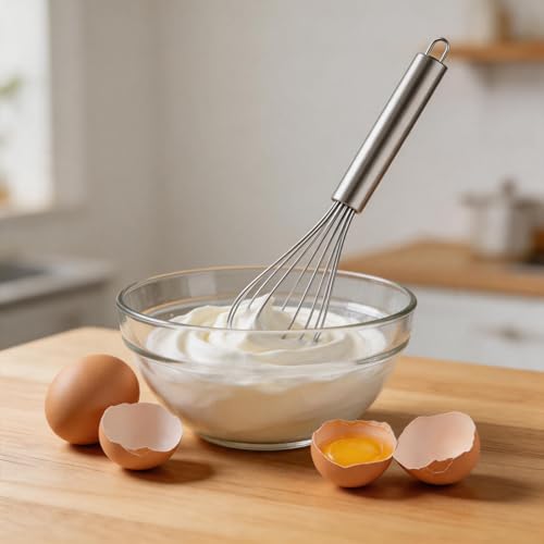 OOKUU Stainless Steel Wire Whisk Set - 3 Packs Balloon Whisk, Thick Wire Wisk ＆ Strong Handles, Egg Frother for Cooking, Blending, Whisking, Beating and Stirring (8"+10"+12")