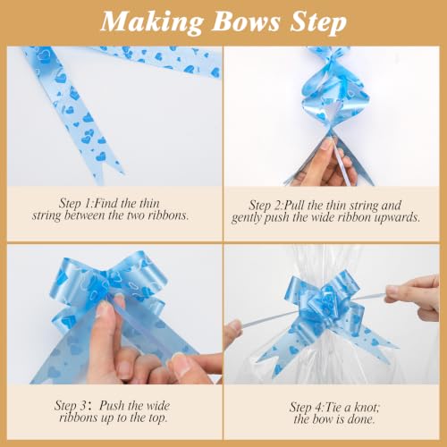 woric 3 Size Clear Cellophane Gift Bags 24x30 16x24 12x18in with Pull Bows - size: 3 Size(24x30 16x24 12x18in)