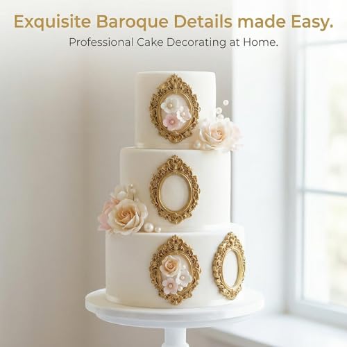 Jeffdad 2 PCS Photo Frame Silicone Molds, Photo Frame Fondant Molds