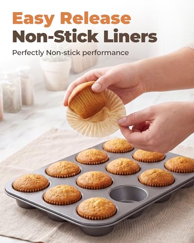 Bake Choice 200pcs Standard Cupcake Liners for Baking, Muffin Liners - color: Unbleached