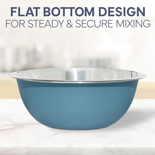 COOK WITH COLOR Stainless Steel Mixing Bowls Set - Nesting Bowls, 6 Pieces, Blue - color: Blue