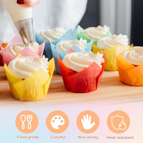 Ruisita 150 Pcs Mini Cupcake Liners Muffin Liners Baking Cups - color: Multicolor 1