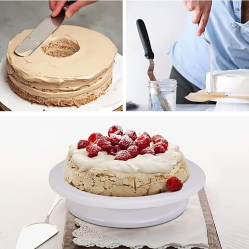 2 PCS Baking Supplies Cake Stand, 11 Inch Cake Decorating Supplies Rotating Stand, for Kitchen Cake Baking (White) - size: 2 PCS
