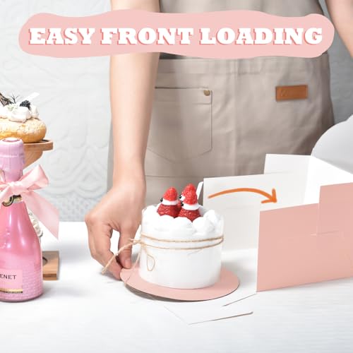 KPOSIYA 40pcs 6x6x5 In Cake Boxes with Cake Boards（20 Boxes & 20 Boards） - color: Pink, size: 6x6x5 inch