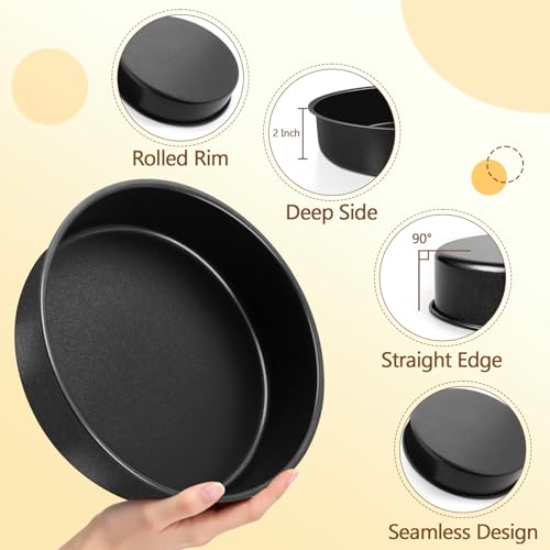 P&P CHEF 9 Inch Cake Pan Set of 3, 3 Pcs Nonstick Round Cake Baking Pans