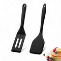 Small Silicone Spatula Set, Mini Spatulas for Baking, Cooking, Serving - color: Black