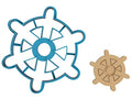 Boat Wheel - Ship - Heim - Rudder - Steering gear - Tiller - Joystick - Captain - Compass - Nautical - Cookie Cutter/Sugar Cookie/Fondant/Clay (0260) (6 inch) - size: 6 Inch