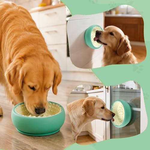 Dog Lick Bowl,Zorazio Anxiety Relief Dog Freeze Bowl,Non-Slip Slow Feeder Lick Bowl with Strong Suction Enrichment Puzzle Feeder for Distraction,BPA-Free Silicone,Dishwasher Safe - color: Dog Lick Bowl