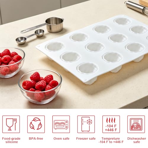 Raspberry Silicone Molds for Mousse Cake Small Fruit Pudding Raspberry Mold - color: Small 12-Cavity Raspberry