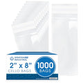 2" X 8" Self-Sealing Cellophane Bags (1000 Count) Clear Treat Bags - size: 2" X 8"
