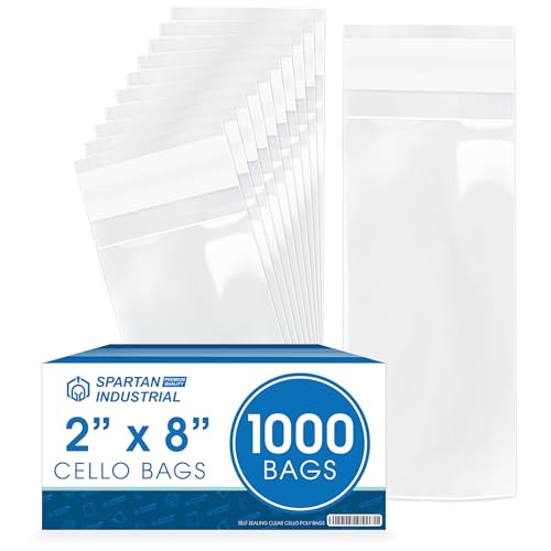2" X 8" Self-Sealing Cellophane Bags (1000 Count) Clear Treat Bags - size: 2" X 8"