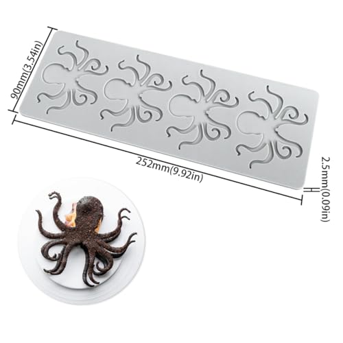 mostsom Silicone Fondant Mold Octopus ShapeChocolate Candle Making Molds Non-Stick Resin Art Mould Cake Decorating Tools DIY Craft Party Baking Supplies (C_ Octopus) - size: C_ Octopus