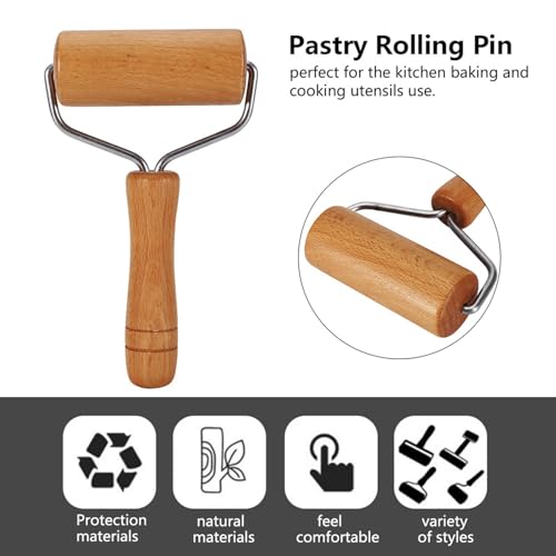 T Shape Pastry Roller, Fondant Bakery for Kitchen Pin Pastry Tool Dough Roller Wooden Multifunction Cookie Pizza Rolling Pin Pasta Hand Chapati(1) - color: 1