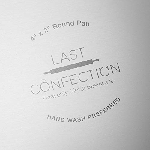 Last Confection 4 x 2 Inch Round Cake Pans, Set of 2 Anodized Aluminum Cake Pans Baking Tins - size: 2 Pack - 4" x 2" Deep