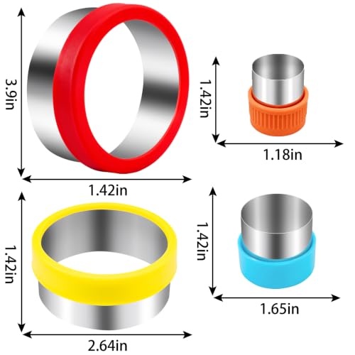 Round Circle Cookie Cutter 4 Pcs - color: A- Red Round 4pcs