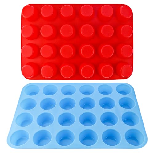 2 Pack 24-Cup Silicone Muffin Pan Nonstick Dishwasher Safe Food Grade
