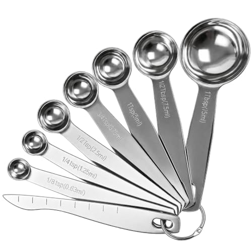 Measuring Spoons, 8-Piece Heavy Duty Stainless Steel Measuring Spoons Set - size: 8PCS