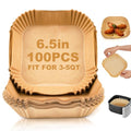 Air Fryer Liners Disposable, 100Pcs Parchment Paper 6.5" Square for 3-5QT - size: 6.5"Square