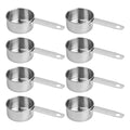 8-Piece Stainless Steel Measuring Cups Set - size: 1/4 Cup