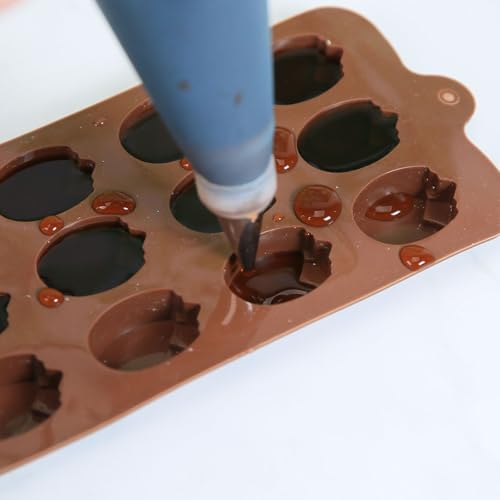 Mini Flower Chocolate Molds, 2 Pcs Silicone Molds with Tulip Shapes for Making Chocolate/Candy/Gummy/Jelly, Food Grade Candy Mold with 12 Cavities Mini Tulips for Fruit Snacks - color: Tulip