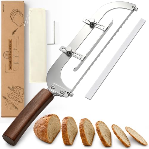 Adjustable Bread Knife for Homemade Bread, 6 Thickness, 420 Stainless Steel