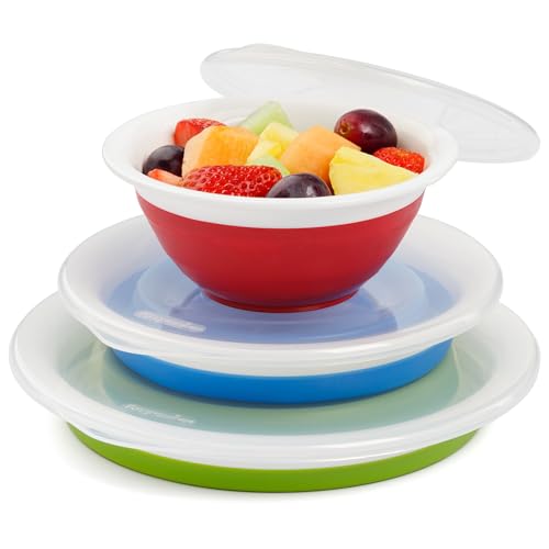 Progressive Prepworks Thinstore Collapsible Prep/Storage Bowls with Lids - Set of 3 - style: Leak Resistant Lid