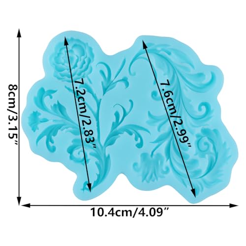 Baroque Flower Fondant Molds Baroque Scroll Flower Silicone Mold - color: Style G