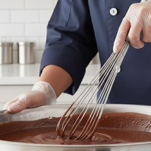 Soro Essentials- 20" Stainless Steel French Whip Whisk with Thick Rigid Wire- Wire Whisk Kitchen Whisk Balloon for Whisking Cooking Beating Blending Stirring Ingredients Mixing Sauces Baking Tools - size: 20 Inch