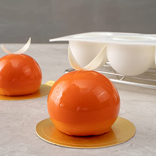 Restaurantware-Pastry Tek 8 Cavities Ball Mold, 1 Oven-Ready Chocolate Mold - Flexible, Freezable, White Silicone Baking Mold, Easy Release, For Making Candies or Chocolates - size: 1 Count, style: Ball