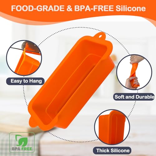2 Pack Reusable Silicone Grease Cup Liners for Blackstone 17/22/28/36 - color: Orange