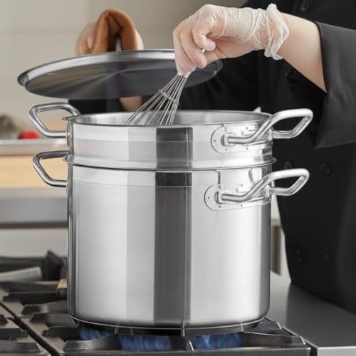TrueCraftware- 8 Quart Stainless Steel Double Boiler 3 Piece Set Steam Melting Pot Double Boiler Pot for Chocolate Candy Butter Cheese Baking - color: Stainless Steel, size: 8 Quarts