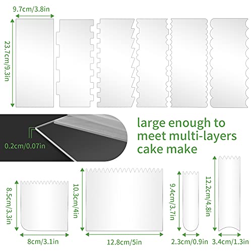 10PCS Cake Scraper Smoother Set, Acrylic Cake Smoother for Icing - color: Acrylic 10PCS
