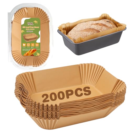 YQL 200 PCS Loaf Pan Liners, Nonstick Paper Liners for 9x5 Baking Pan - size: 200PCS