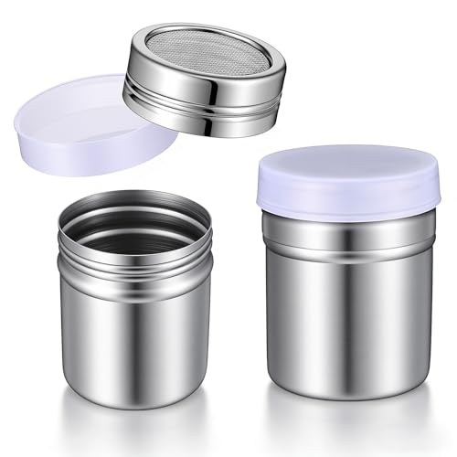 Hecila 2PCS Powder Sugar Shaker Duster, Powdered Sugar Shaker Duster
