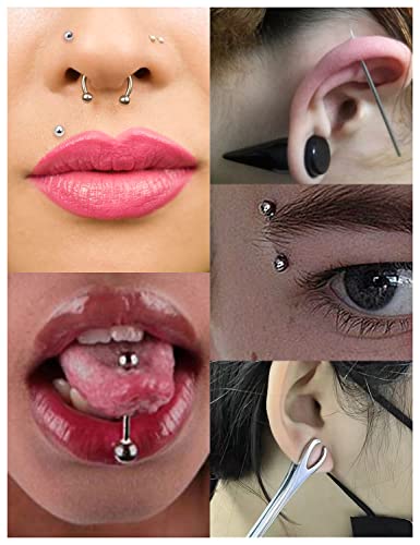 Vsnnsns 9 Style 316L Surgical Steel Body Piercing Tools Kit Piercing Clamps Forceps Use for Nose Septum Lip Tongue Eyebrow Belly Rings Ear Dermal Piercing Jewelry Kit Tools - color: Style 4, Piercing Clamp Forceps