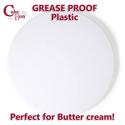 Cakebon Cake Boards Plastic - 12 Inch White Drums 3-Pack - Professional Cake Rounds - size: 12 Inches, style: 3 Pack