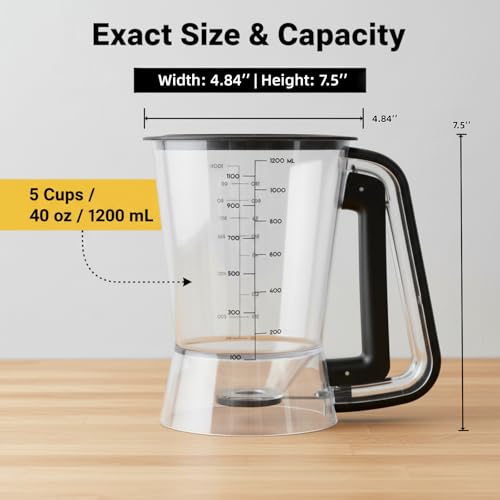 Pancake Batter Dispenser 5-Cup Batter Pourer for Maker Pancakes, Waffles, Crepes, Muffins, Cupcakes, Easy Squeeze Grip Handle with Proof Nozzle, Precise Baking Tools (Black) - color: Black
